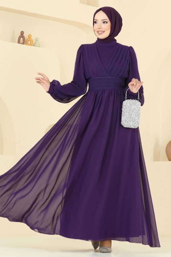 Modaselvim NET 20%+20% DISCOUNT IN THE CARD Evening Dress 5694EDF311 Dark Purple