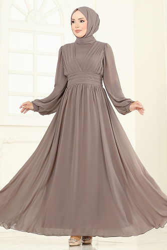 moda selvim Evening Dress 5694EDF311 Vision - Thumbnail