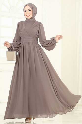 moda selvim فستان سهرة بيج 5694EDF311 - Thumbnail