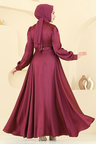 moda selvim فستان سهرة خمري 5695EDF311 - Thumbnail