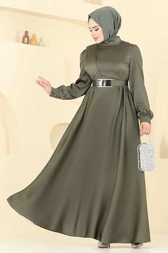 moda selvim فستان سهرة اخضر عفني 5695EDF311 - Thumbnail