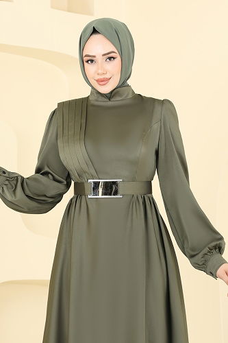 moda selvim فستان سهرة اخضر عفني 5695EDF311 - Thumbnail