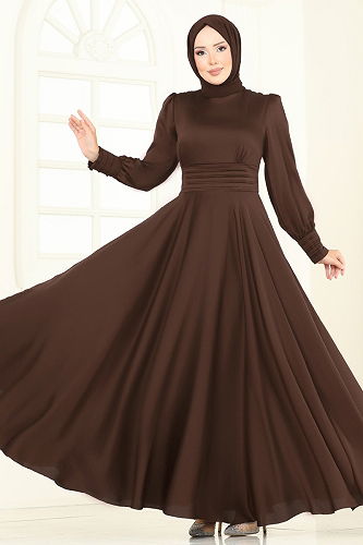 moda selvim فستان سهرة بني 5697EDF311 - Thumbnail