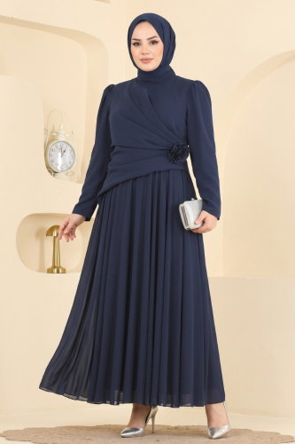 D.M.N.K. - Evening Dress 5699DMNK1166 Navy Blue