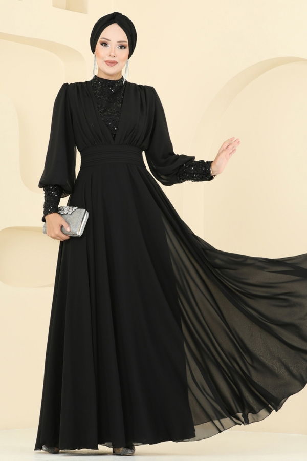 Modaselvim NET 20%+20% DISCOUNT IN THE CARD Evening Dress 5703EDF311 Black