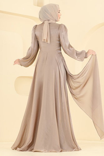 moda selvim Evening Dress 5709DMNK1166 Dark Vision - Thumbnail