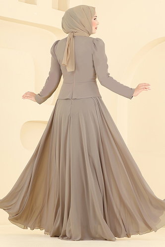 moda selvim Evening Dress 5710DMNK1166 Vision - Thumbnail