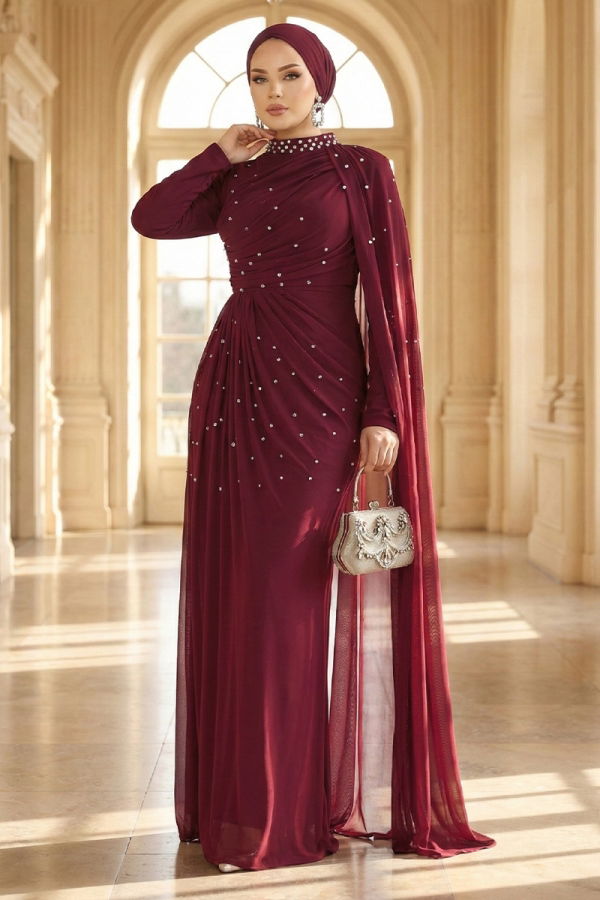 Modaselvim EVENING DRESSES Evening Dress 5736EDF311 Burgundy