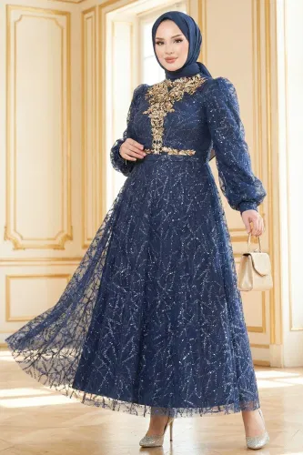 E.D.F. - فستان سهرة كحلي 5738EDF311