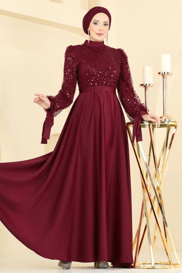 Modaselvim فستان سهرة فستان سهرة خمري 5748EDF311
