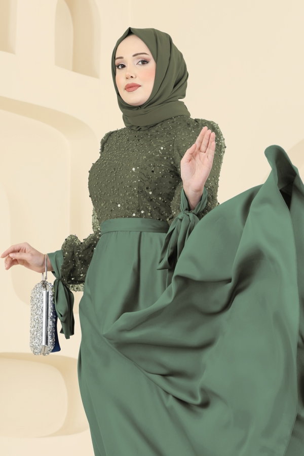 Modaselvim EVENING DRESSES Evening Dress 5748EDF311 Nefti Green