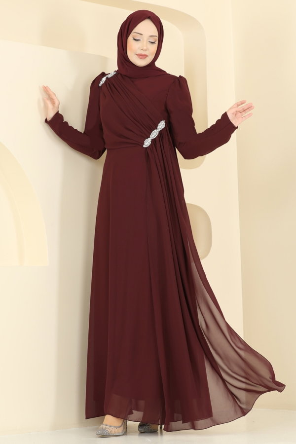 Modaselvim فستان سهرة فستان سهرة خمري 5761EDF311