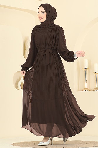 moda selvim فستان سهرة بني 5770EDF311 - Thumbnail