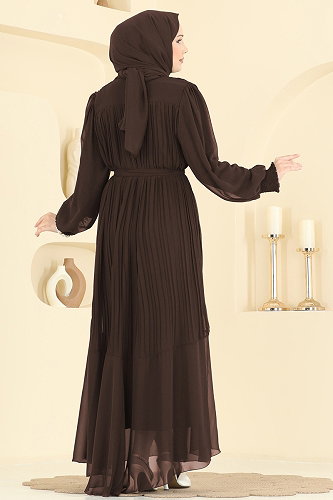 moda selvim فستان سهرة بني 5770EDF311 - Thumbnail