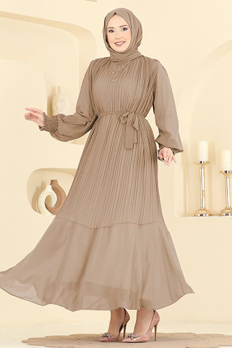 moda selvim فستان سهرة بيج 5770EDF311 - Thumbnail
