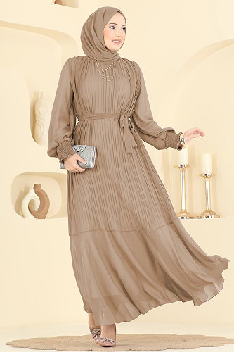 moda selvim فستان سهرة بيج 5770EDF311 - Thumbnail
