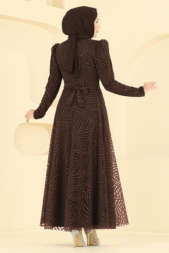 moda selvim فستان سهرة بني 5776EDF311 - Thumbnail