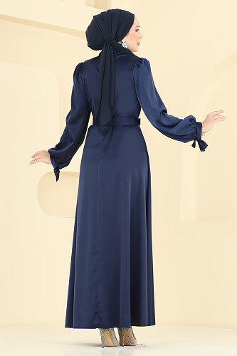 moda selvim Evening Dress 5814EDFK1198 Navy Blue - Thumbnail