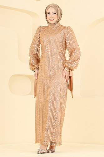 moda selvim Evening Dress 5826EDFK1198 Vision - Thumbnail