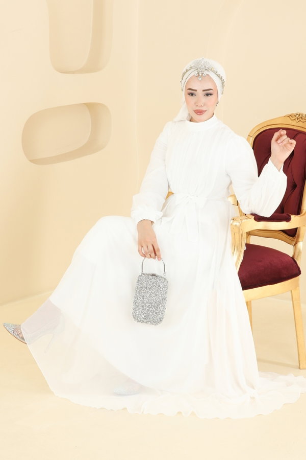 Modaselvim EVENING DRESSES Evening Dress 5827EDFK1198 Ecru