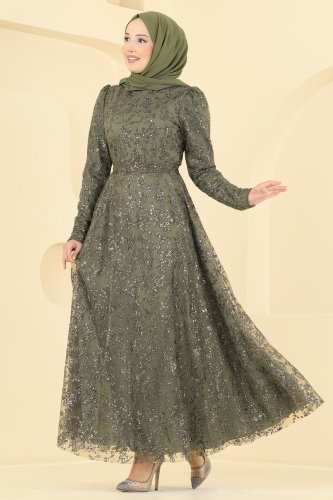 E.D.F.K. - فستان سهرة اخضر عفني 5837EDFK1198