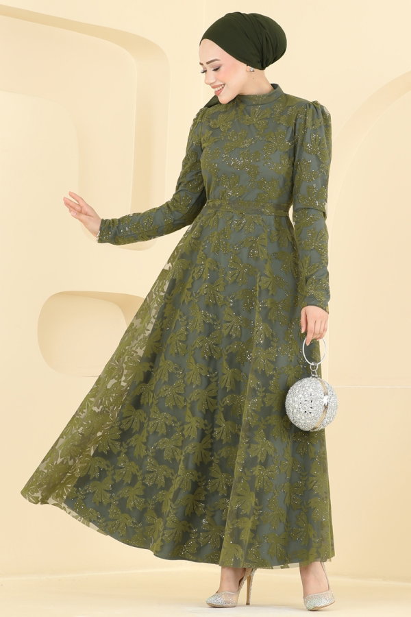 Modaselvim فستان سهرة فستان سهرة اخضر عفني 5855EDFK1198