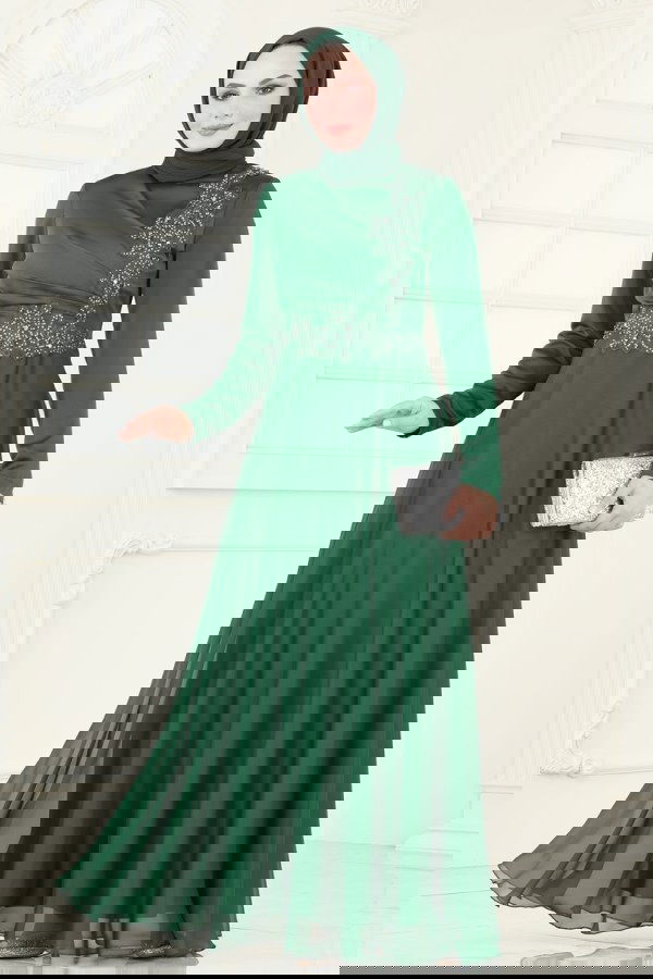 Modaselvim NET 20%+20% DISCOUNT IN THE CARD Evening Dress 5971AB368 Emerald