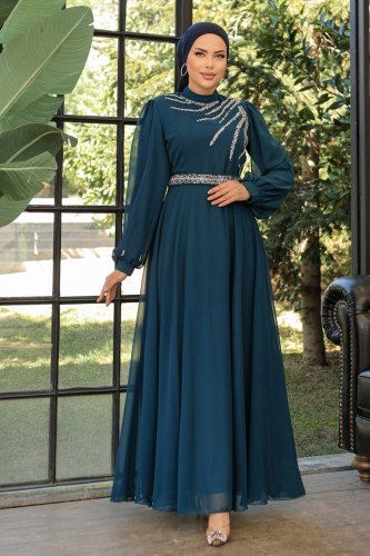 L.P.N. - Evening Dress 6025LPN858 Petroleum