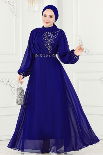 L.P.N. - Evening Dress 6055LPN858 Saxe