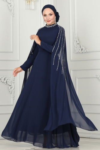 L.P.N. - Evening Dress 6088LPN858 Navy Blue