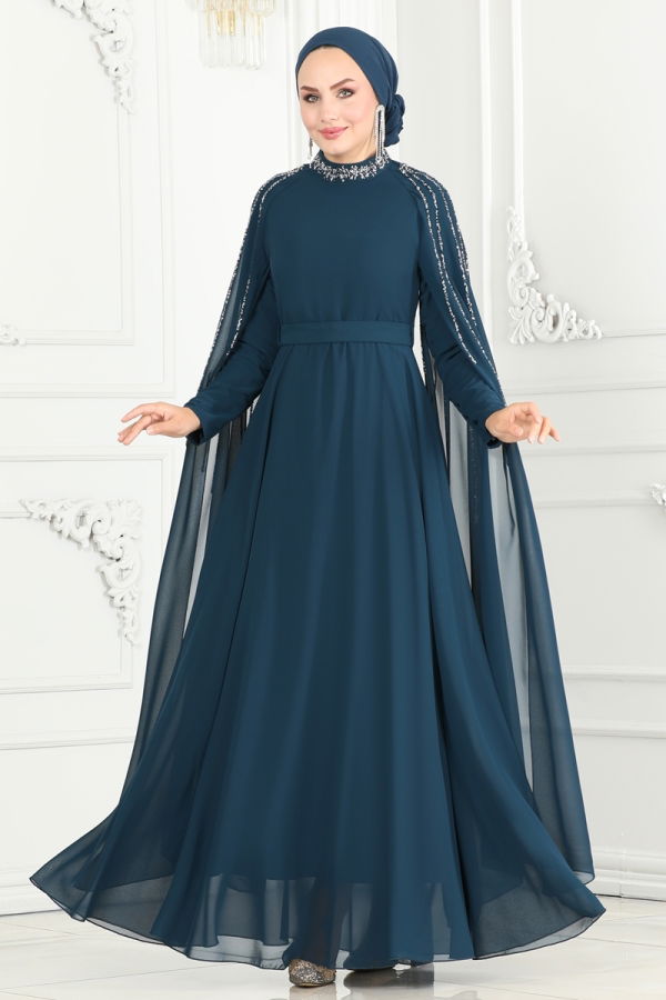 Evening Dress 6088LPN858 Petroleum - 2