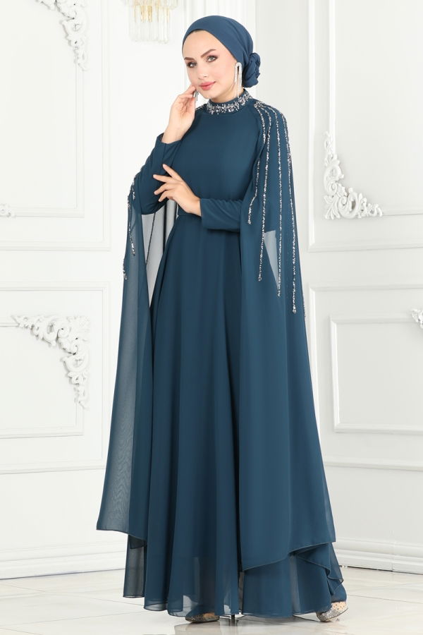 Evening Dress 6088LPN858 Petroleum - 3