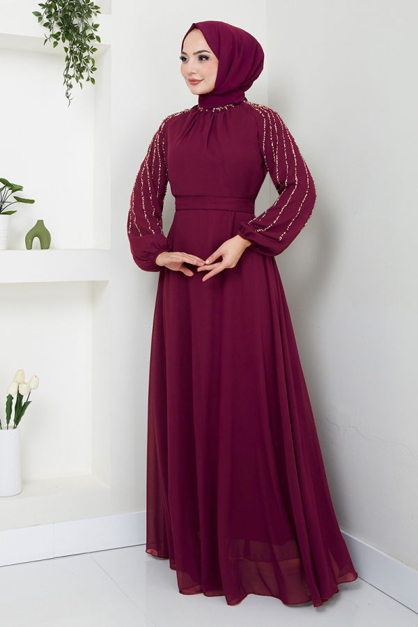 Modaselvim NET 20%+20% DISCOUNT IN THE CARD Evening Dress 6089LPN909-M Damson