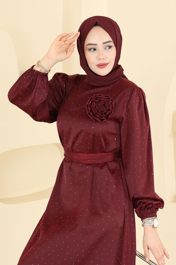 Modaselvim فستان سهرة فستان سهرة خمري 6138ORG1169