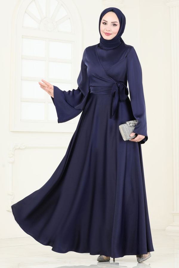 Evening Dress 6157BSK463 Navy Blue - 2