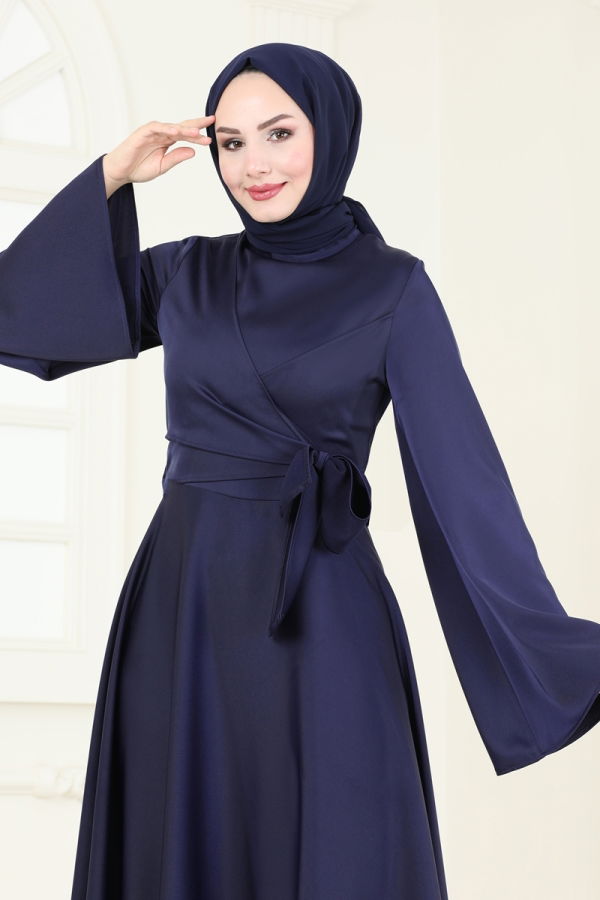 Evening Dress 6157BSK463 Navy Blue - 4