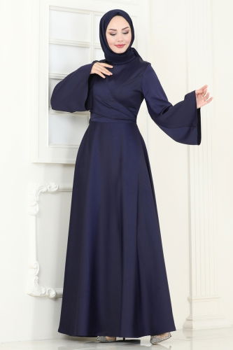 Evening Dress 6157BSK463 Navy Blue - 3