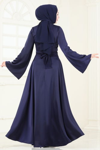 Evening Dress 6157BSK463 Navy Blue - 5