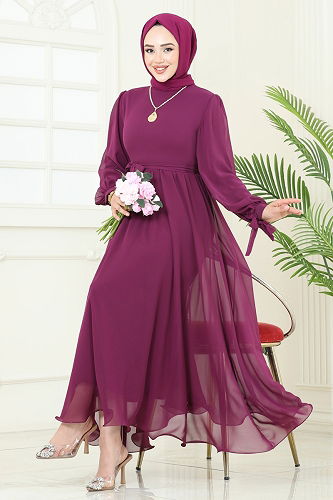 moda selvim فستان سهرة توتي 6217BSK463 - Thumbnail