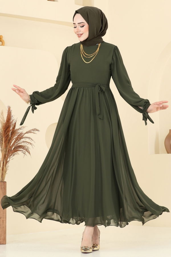 Modaselvim NET 20%+20% DISCOUNT IN THE CARD Evening Dress 6217BSK463 Dark Khaki