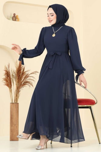 B.İ.S.S.K. - Evening Dress 6217BSK463 Dark Navy Blue