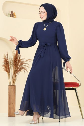 B.İ.S.S.K. - Evening Dress 6217BSK463 Navy Blue