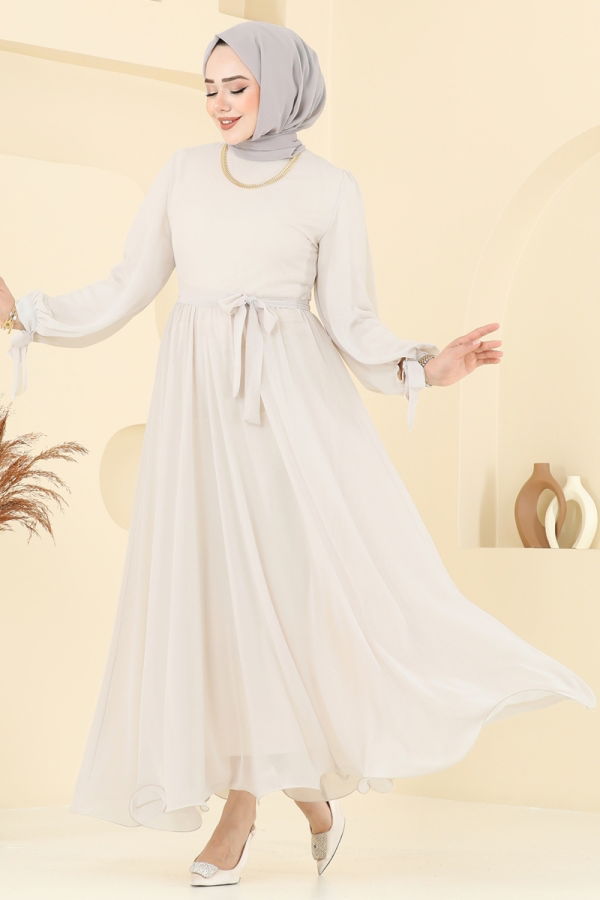 Modaselvim خصم صافٍ20%+20% في سلة التسوق فستان سهرة بيج 6217BSK463