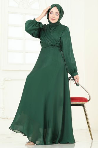 B.İ.S.S.K. - Evening Dress 6220BSK463 Emerald