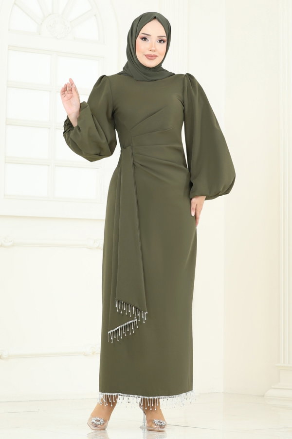 Modaselvim EVENING DRESSES Evening Dress 6225BSK463 Dark Khaki