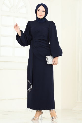 B.İ.S.S.K. - Evening Dress 6225BSK463 Dark Navy Blue
