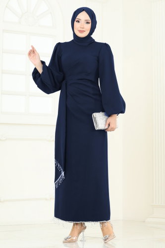 B.İ.S.S.K. - Evening Dress 6225BSK463 Light Navy Blue