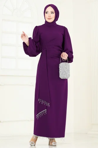 B.İ.S.S.K. - Evening Dress 6225BSK463 Purple