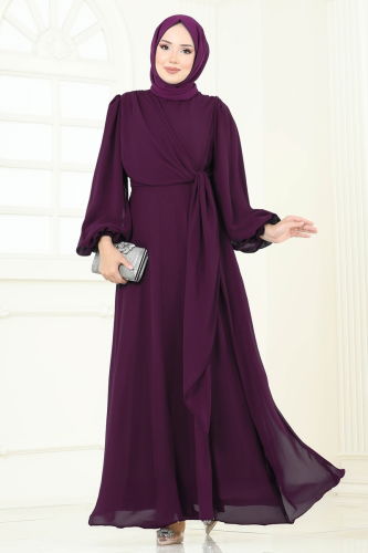 B.İ.S.S.K. - Evening Dress 6226BSK463 Purple