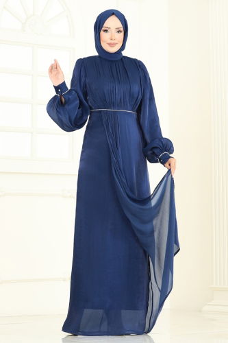 B.İ.S.S.K. - Evening Dress 6231BSK463 Navy Blue
